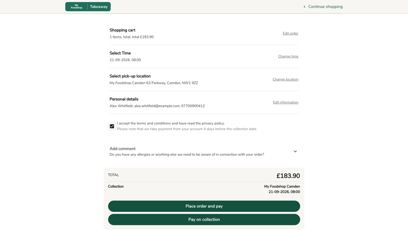 Nexi/Nets-betaalgateway met Visa- en MobilePay-opties